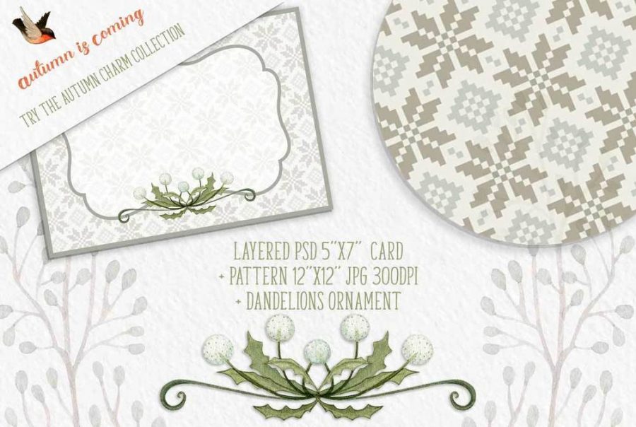 Autumn Charm watercolor collection free sample