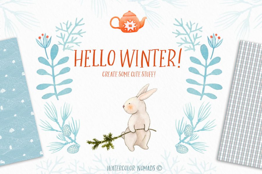 Yuletide watercolor collection free sample